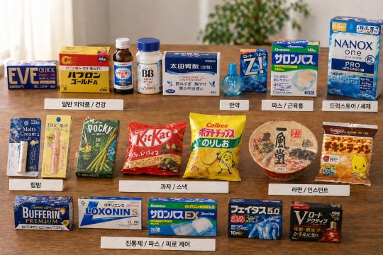 일본 돈키호테 추천템 15가지를 카테고리별로 정리한 제품 이미지