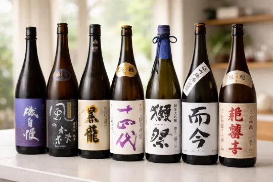 일본 사케 추천을 처음 찾는 사람이 입문용 사케를 비교하는 이미지